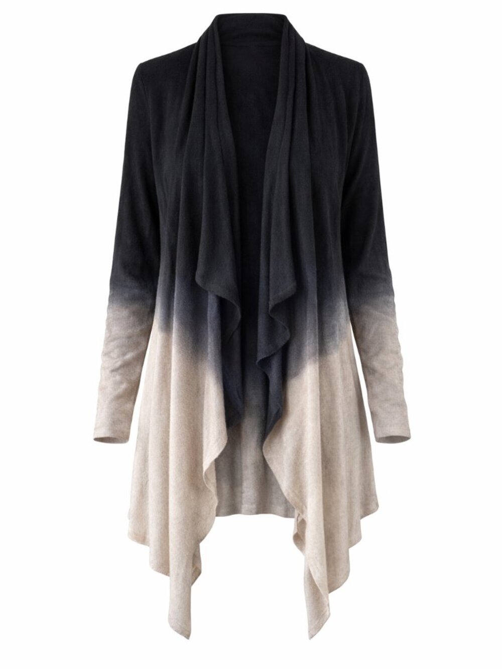 BAREFOOT DREAMS Bamboo Chic Lite Gray Black Ombre Waterfall Cardigan Size S / M
